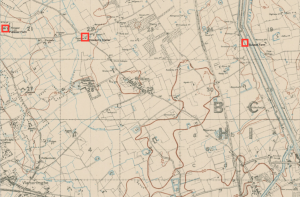 Map showing places mentioned in the diary today
